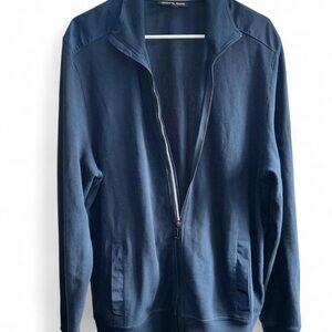 Michael Kors Men's Navy Zip-Up Knit Jacket